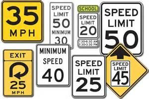 assorted speed limit signs