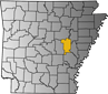 Map showing Prairie County location within the state of Arkansas